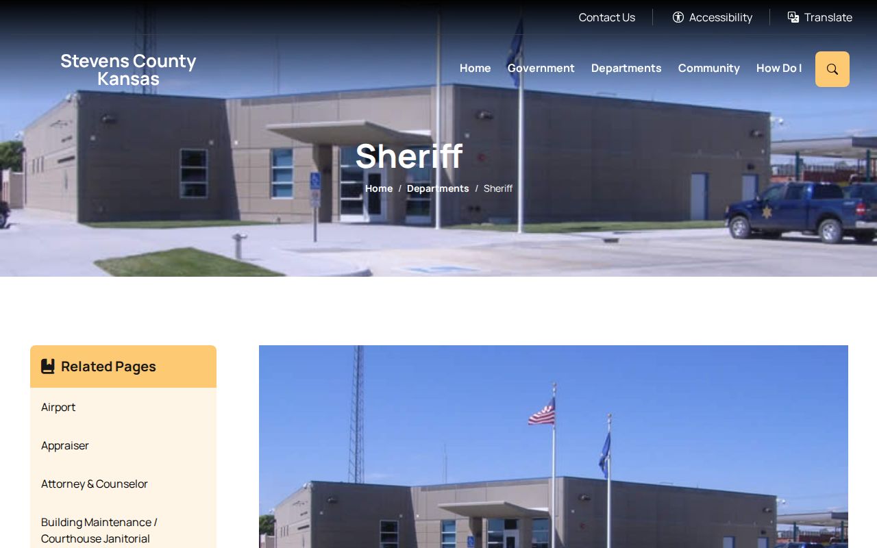 Stevens County Sheriff release record and jail contact page